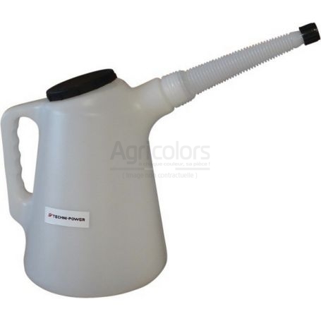 Broc plastique gradué 5L avec flexible - TECHNI-POWER Broc plastique gradué 5L avec flexible - TECHNI-POWER
