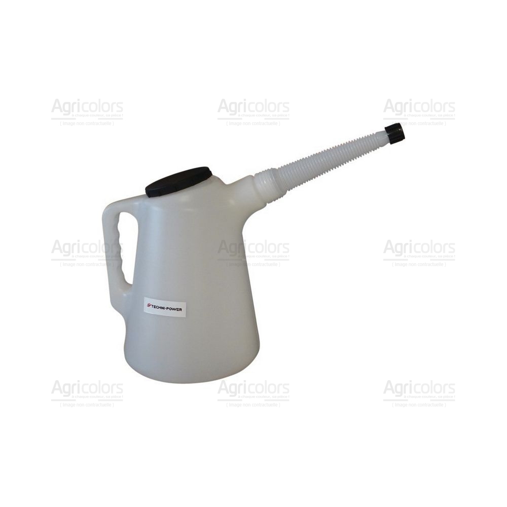 Broc plastique gradué 5L avec flexible - TECHNI-POWER