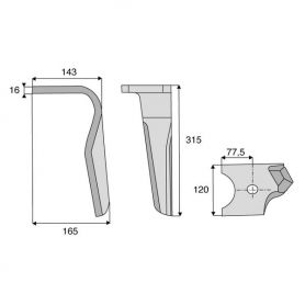DENT DE HERSE ROTATIVE FAST-FI - 52625500