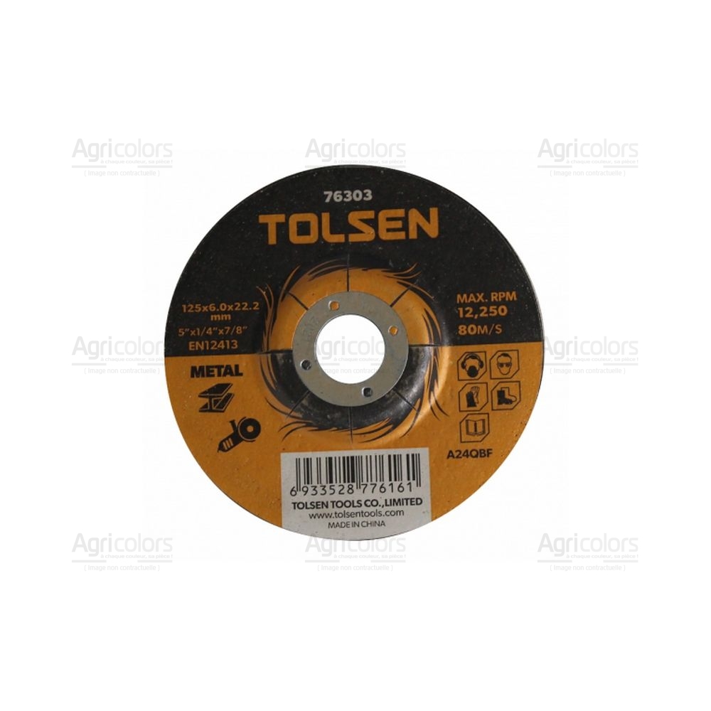 Disque à ébarber 125x3x22mm TOLSEN