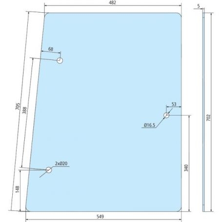 Vitre latérale L & R Deutz Agroprima Agroxtra DX3 pour DEUTZ Vitre latérale L & R Deutz Agroprima Agroxtra DX3 pour DEUTZ