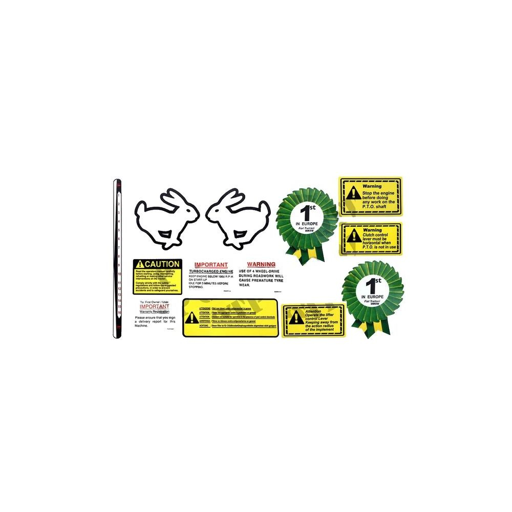 Kit d'autocollants d'avertissement pour FIAT