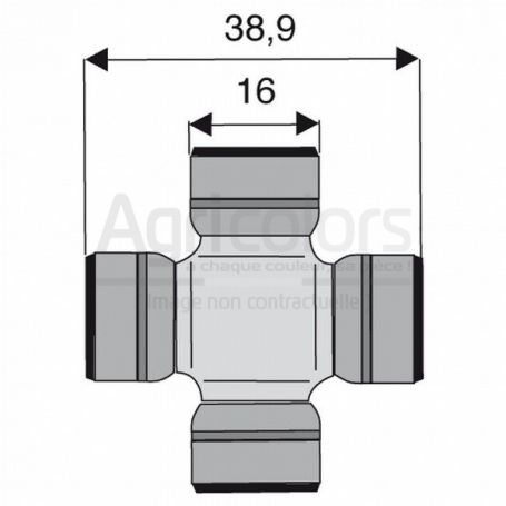Croisillon circlips extérieurs 16 x 38.9 Croisillon circlips extérieurs 16 x 38.9