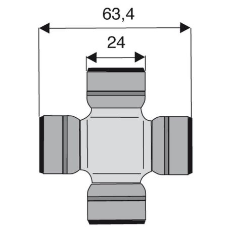 Croisillon circlips extérieurs 24 x 63.4 Croisillon circlips extérieurs 24 x 63.4