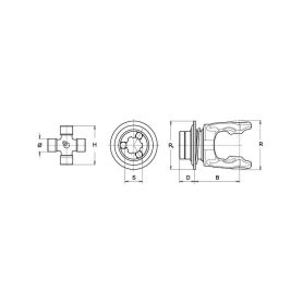Machoire cannelée avec dimensions croisillon 35x106.5