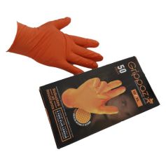 Boîte de 50 gants nitrile "GRIPPAZ" orange Taille XL Boîte de 50 gants nitrile "GRIPPAZ" orange Taille XL