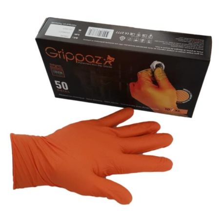 Boîte de 50 gants nitrile "GRIPPAZ" orange Taille XL Boîte de 50 gants nitrile "GRIPPAZ" orange Taille XL