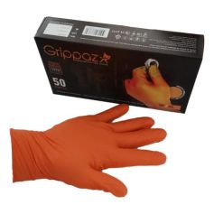 Boîte de 50 gants nitrile "GRIPPAZ" orange Taille XL Boîte de 50 gants nitrile "GRIPPAZ" orange Taille XL