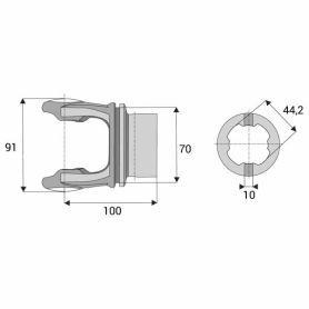Mâchoire tube quadrilobé S5  pour croisillon 30.2x80