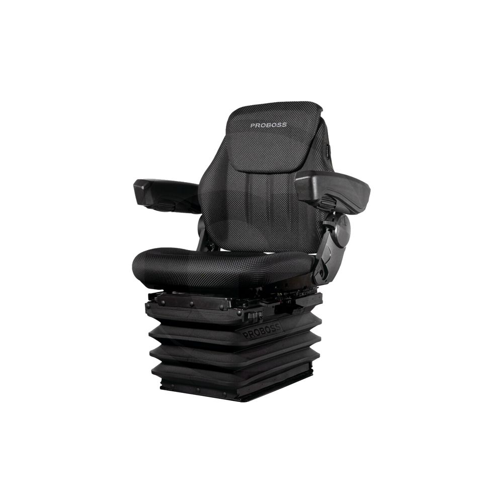 Siège Pneumatique De Tracteur Avec Compresseur 12V – Réglable En Hauteur Et Poids, Accoudoirs Rabattables - 11