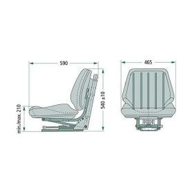 Siège Grammer mécanique DS44/1B Vario PVC pour matériel agricole