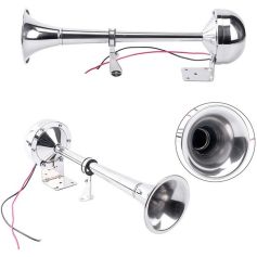 Trompette klaxon puissant 12V INOX sans compresseur Trompette klaxon puissant 12V INOX sans compresseur
