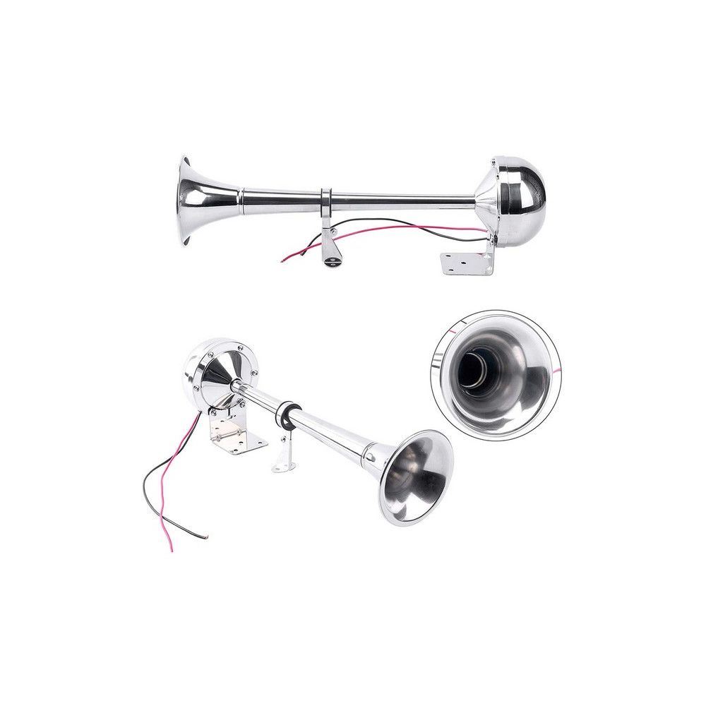 Klaxon Marin électrique, Klaxon Trompette Simple en Acier Inoxydable 12V, Klaxon à Air Puissant et Puissant, Bugle Universel pour Bateau, Bateau, Yacht, Camping-car, VXH1112MAR‑C Klaxon Marin électrique, Klaxon Trompette Simple en Acier Inoxydable 12V, Klaxon à Air Puissant et Puissant, Bugle Universel pour Bateau, Bateau, Yacht, Camping-car, VXH1112MAR‑C