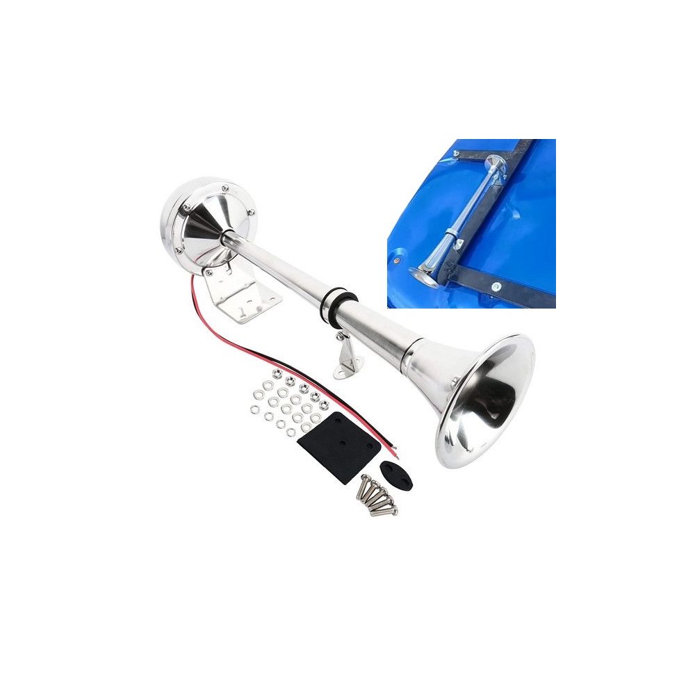 Trompette klaxon puissant 12V INOX sans compresseur