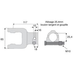 Mâchoire alésée lisse 25.4 mm pour croisillon 22x54 - Benzi Mâchoire alésée lisse 25.4 mm pour croisillon 22x54 - Benzi
