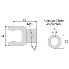 Mâchoire alésée claveté 8 mm pour croisillon 22x54 - Benzi Mâchoire alésée claveté 8 mm pour croisillon 22x54 - Benzi