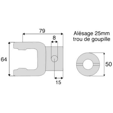 Mächoire alésée lisse 25 mm pour croisillon 22x54 - Benzi Mächoire alésée lisse 25 mm pour croisillon 22x54 - Benzi