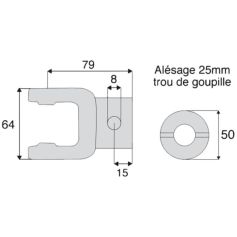 Mächoire alésée lisse 25 mm pour croisillon 22x54 - Benzi Mächoire alésée lisse 25 mm pour croisillon 22x54 - Benzi