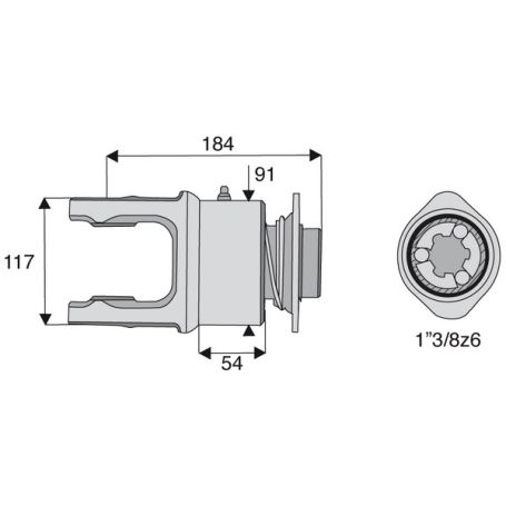 Roue libre rotation gauche avec alésage 1"3/8z6 croisillon 35x106.5 Roue libre rotation gauche avec alésage 1"3/8z6 croisillon 35x106.5