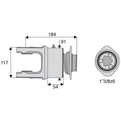 Roue libre rotation gauche avec alésage 1"3/8z6 croisillon 35x106.5 Roue libre rotation gauche avec alésage 1"3/8z6 croisillon 35x106.5