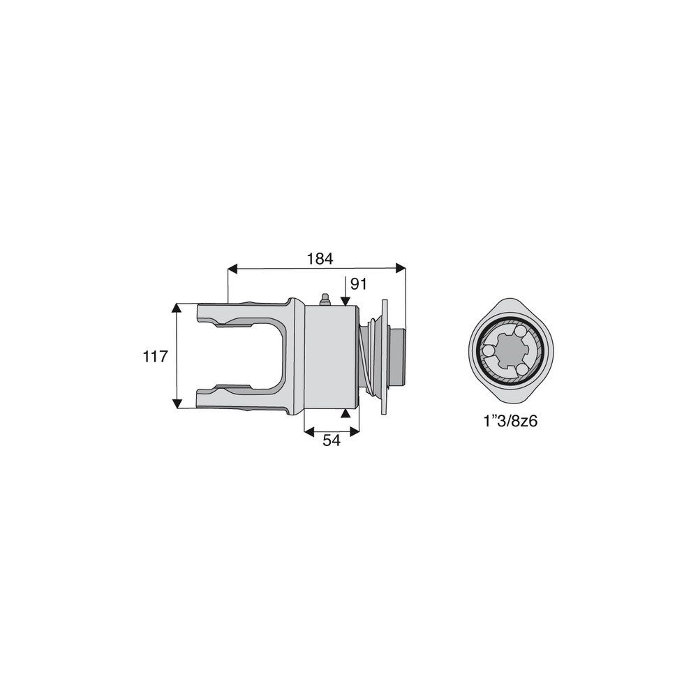 Roue libre rotation gauche avec alésage 1"3/8z6 croisillon 35x106.5