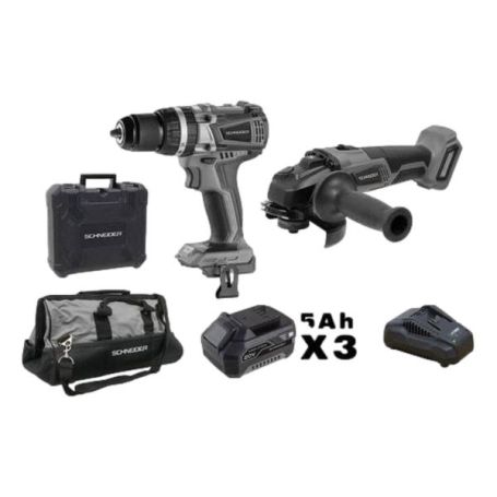 Pack perceuse visseuse à percussion + meuleuse + batterie Pack perceuse visseuse à percussion + meuleuse + batterie