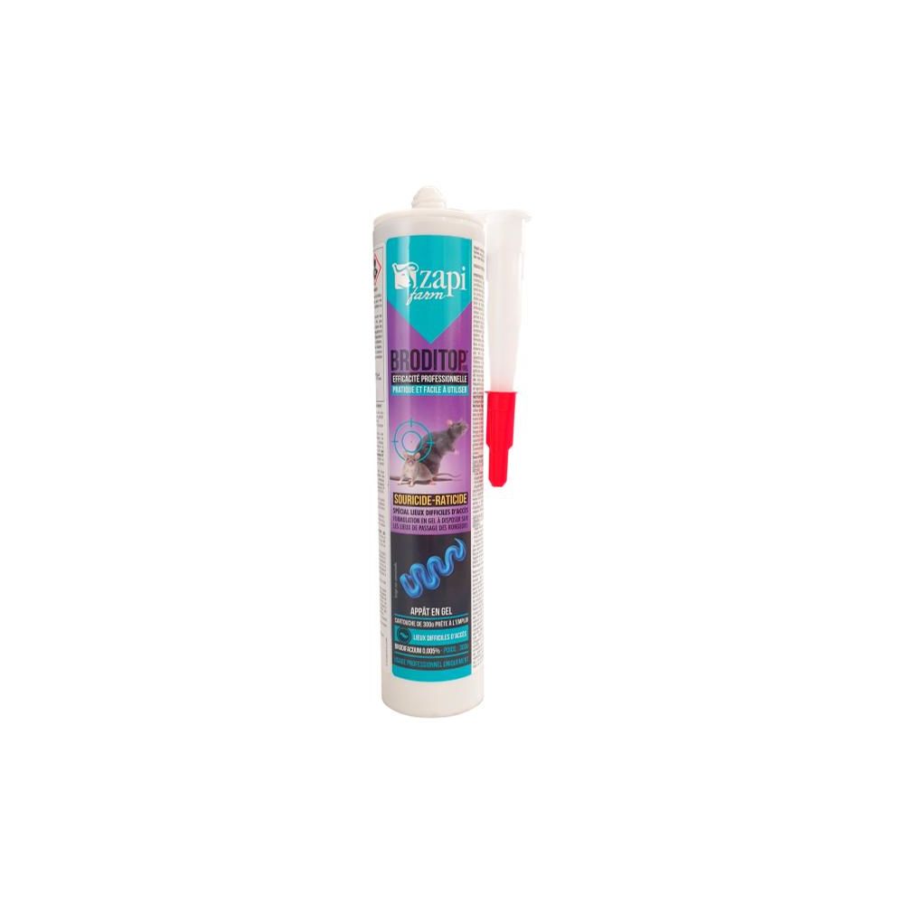 Raticide et souricide pro - Broditop gel - Cartouche de 300g - Zapi