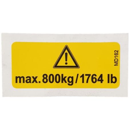 AUTOCOLLANT CHARGE MAX.800KG Réf. MD162 AMAZONE AUTOCOLLANT CHARGE MAX.800KG Réf. MD162 AMAZONE