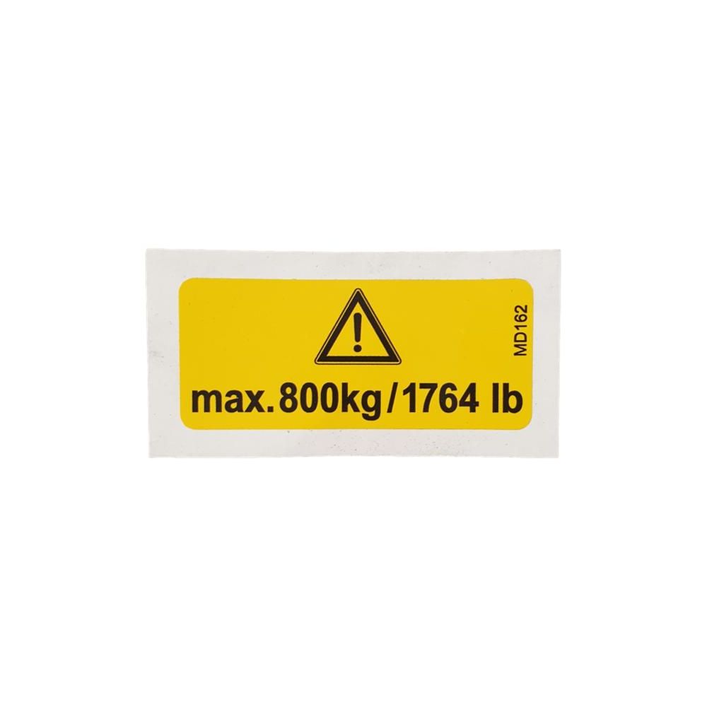 AUTOCOLLANT CHARGE MAX.800KG Réf. MD162 AMAZONE