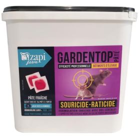 Raticide et souricide pro - Gardentop pâte 50 ppm Brodimadiolone - Seau de 5kg - Zapi