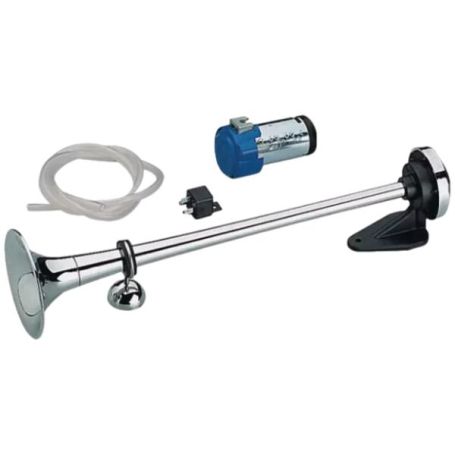 Klaxon trompette laiton chrome avec compresseur Klaxon trompette laiton chrome avec compresseur