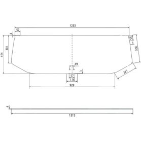 Vitre arrière inférieure 83909858 adaptable pour Ford Super Q