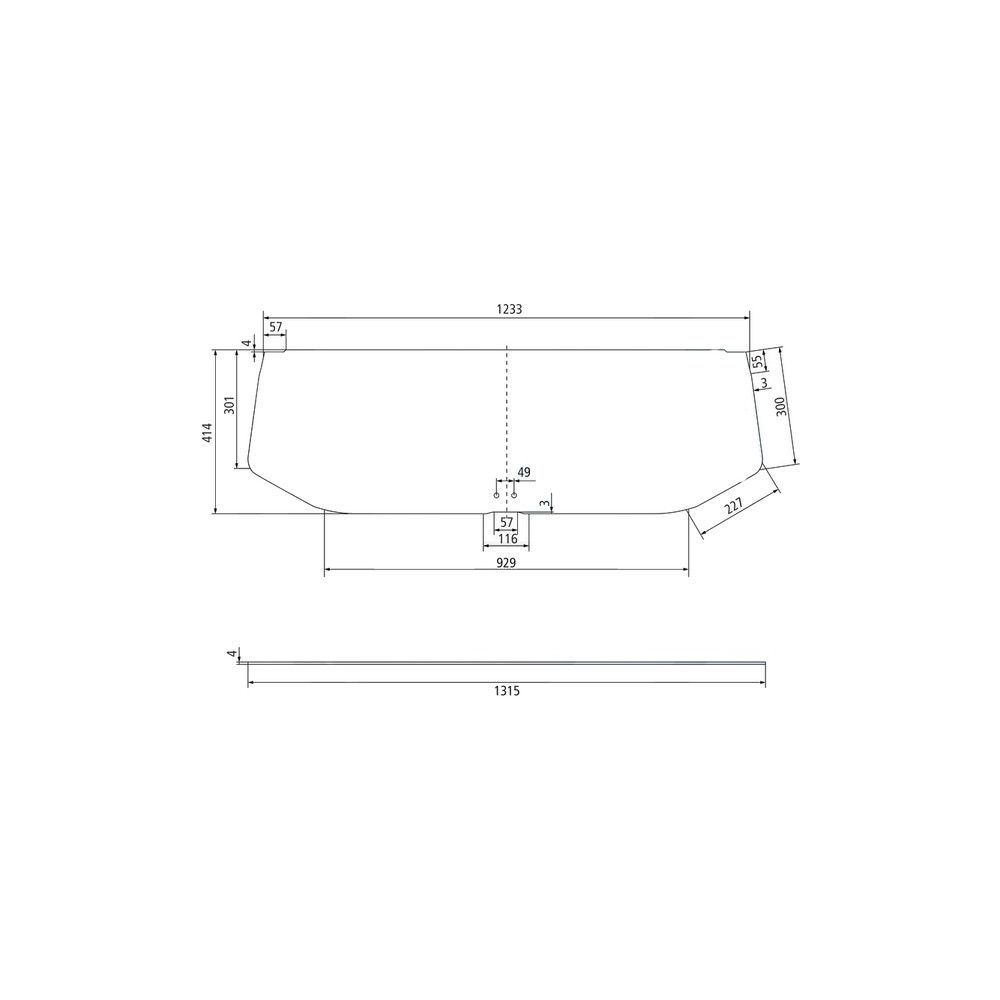 Vitre arrière inférieure 83909858 adaptable pour Ford Super Q
