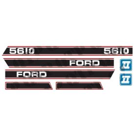 Sticker Ford 5610 Force 2 Rouge & Noir pour FORD