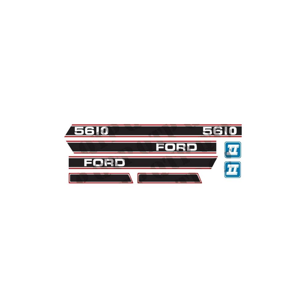 Sticker Ford 5610 Force 2 Rouge & Noir pour FORD