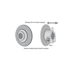 MOYEU LIMITEUR F2 ALESAGE 35 ET BOULON TANGEANT POUR LIMITEUR A FRICTION