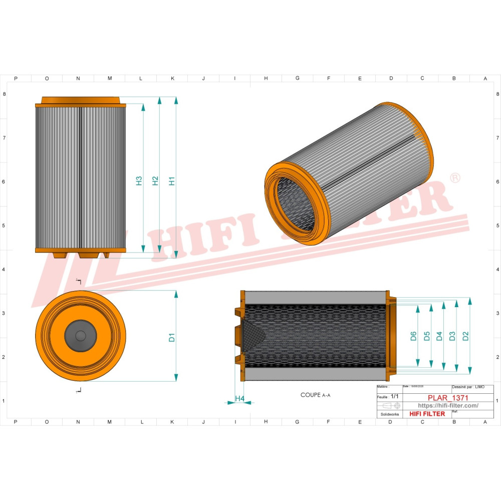 Filtre à air HIFI SA17731 pour Claas