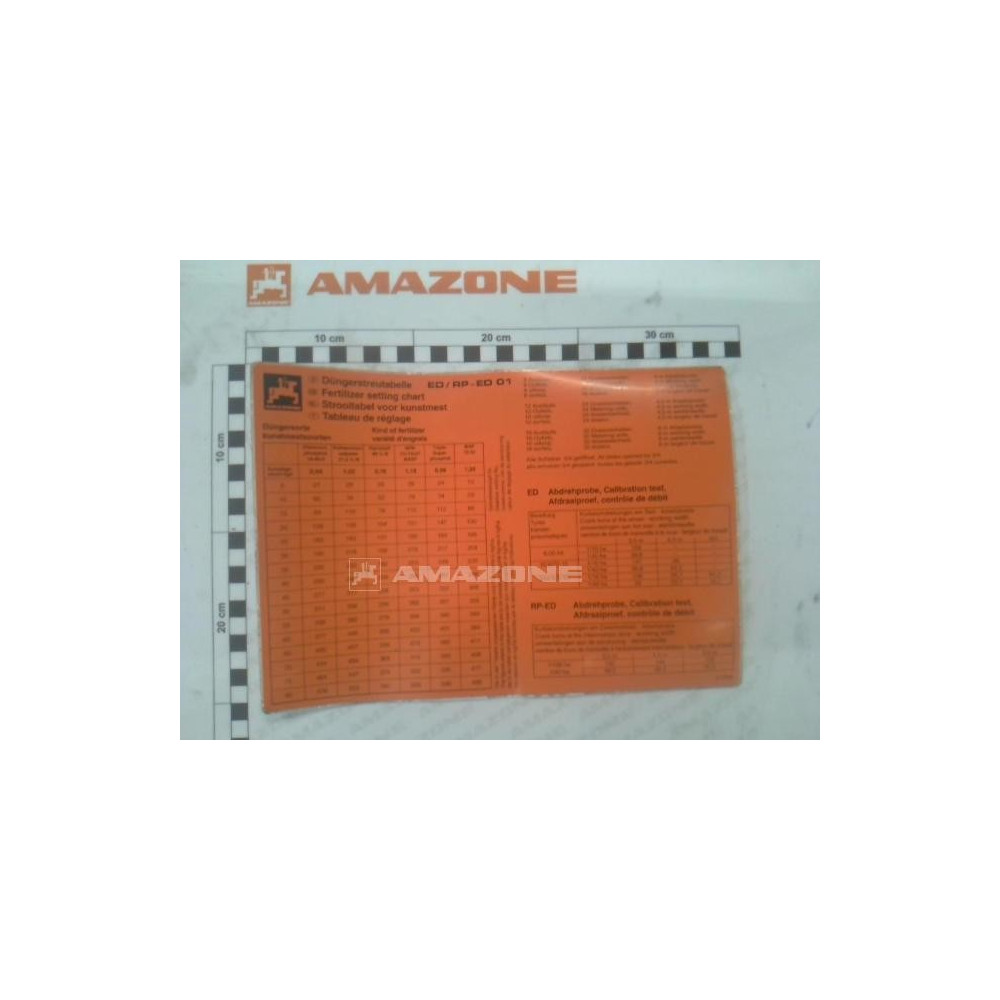 Autocollant tab.regl.ed01 912998 Amazone