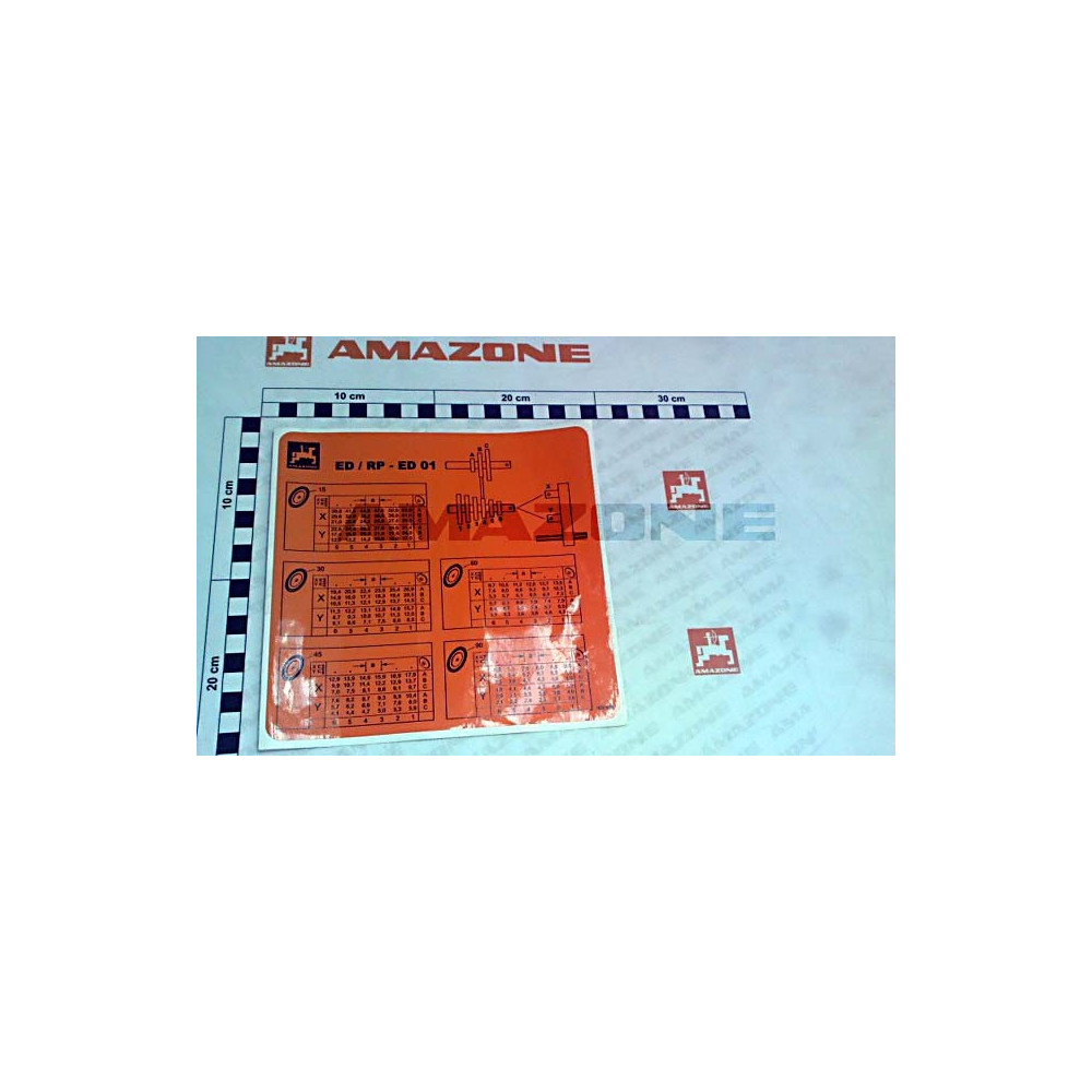 Autocollant tableau reglage ED-01 922658 Amazone