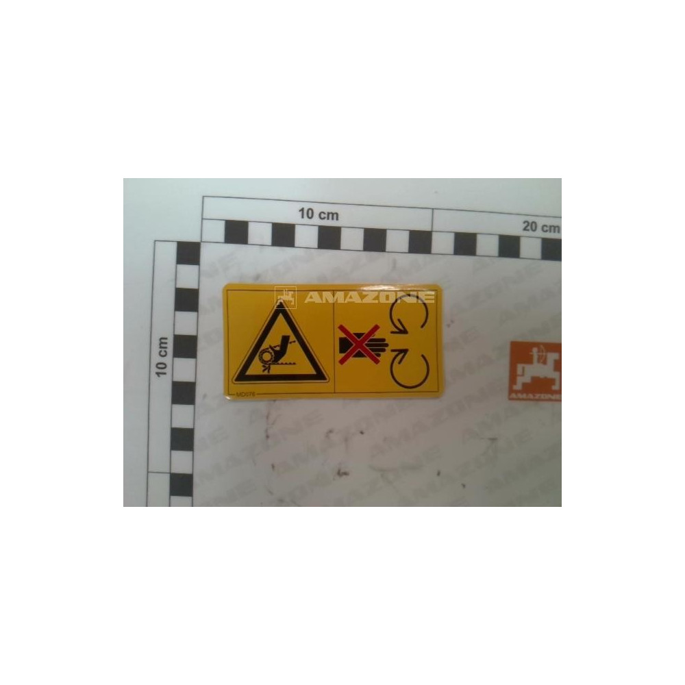 Autocollant danger coincer(courroie MD076 Amazone