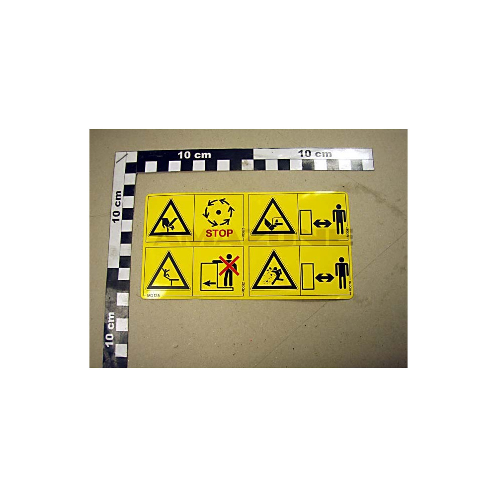 Autocollant jeu avertissement MD125 Amazone