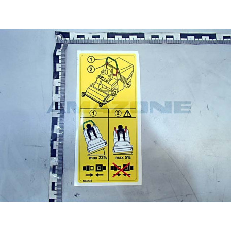 Autocollant inclinaison machine Réf. MD231 - AMAZONE Autocollant inclinaison machine Réf. MD231 - AMAZONE