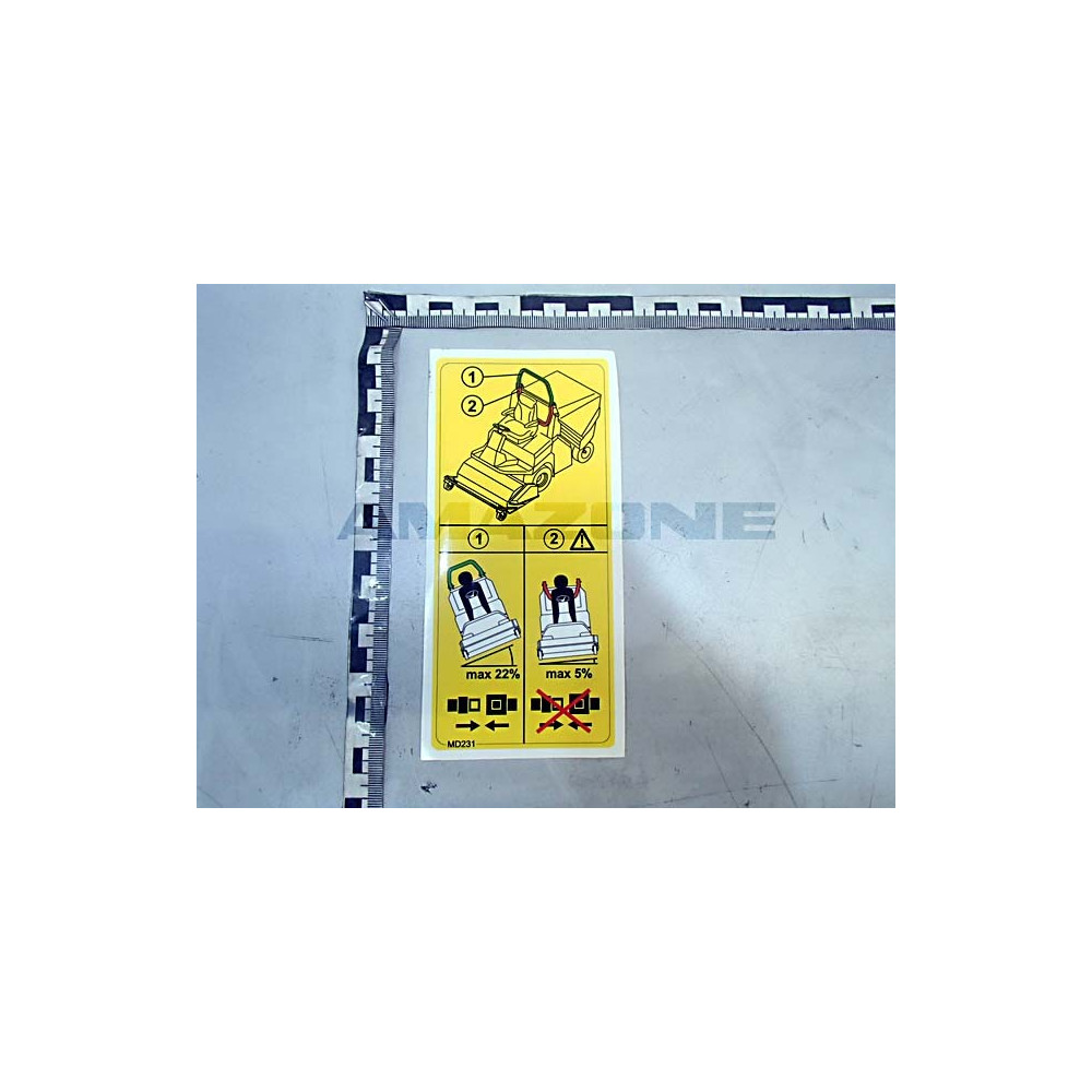 Autocollant inclinaison machine MD231 Amazone