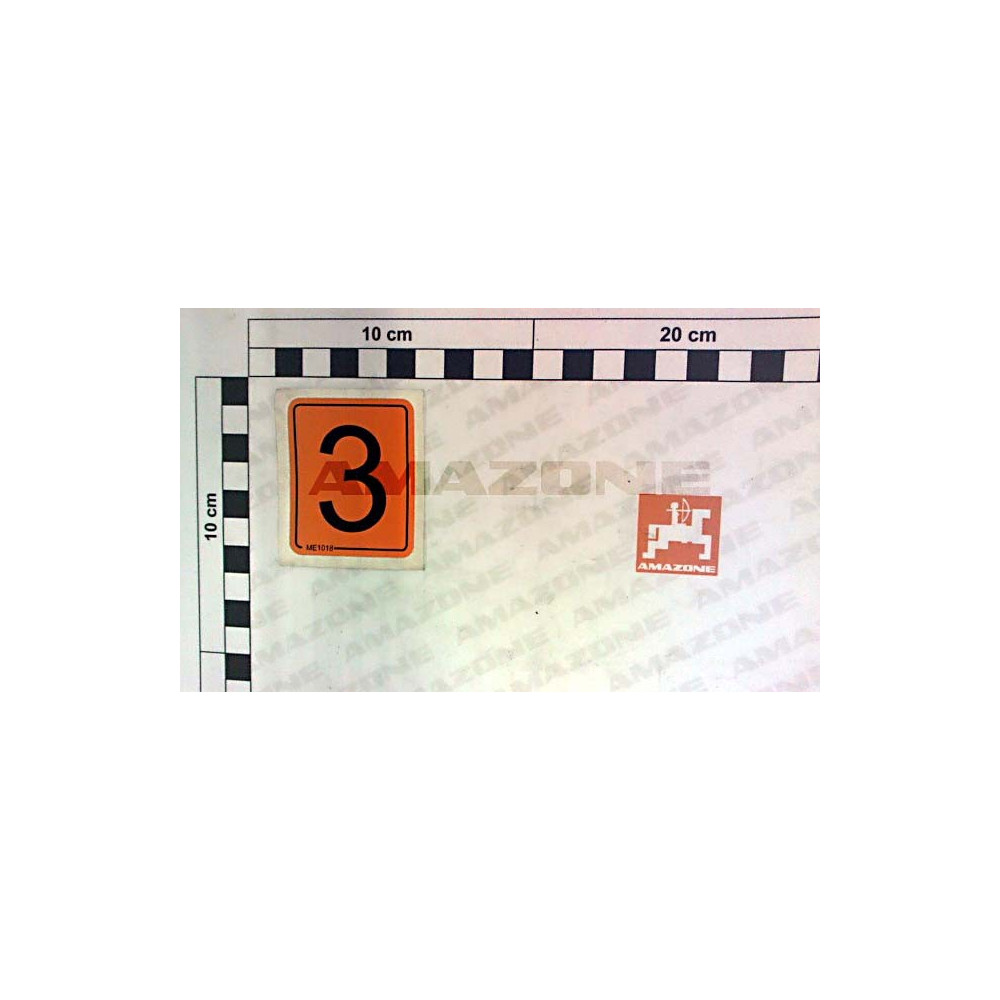Autocollant chiffre 3 orange ME1018 Amazone