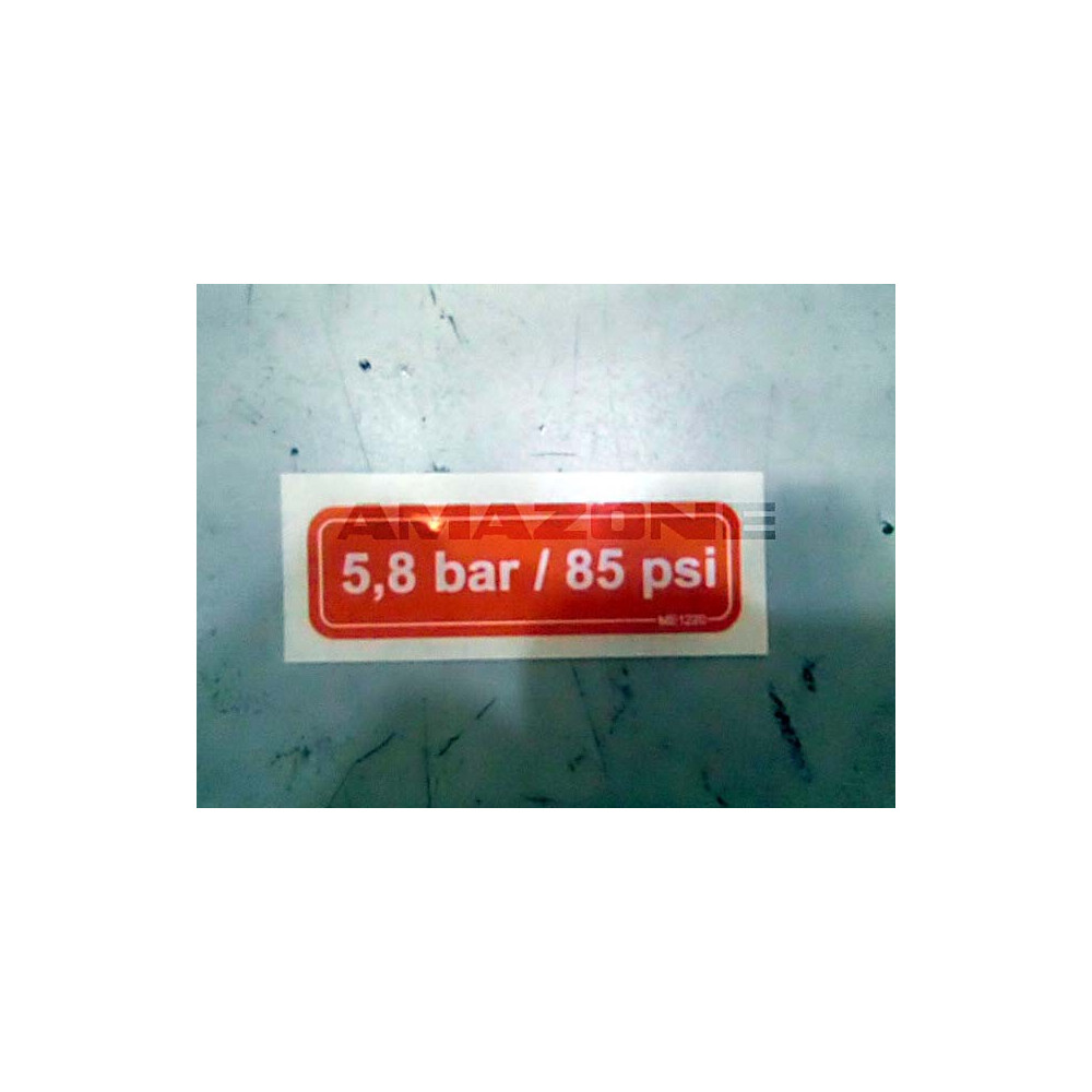 Autocollant "5.8bar/85psi" ME1220 Amazone