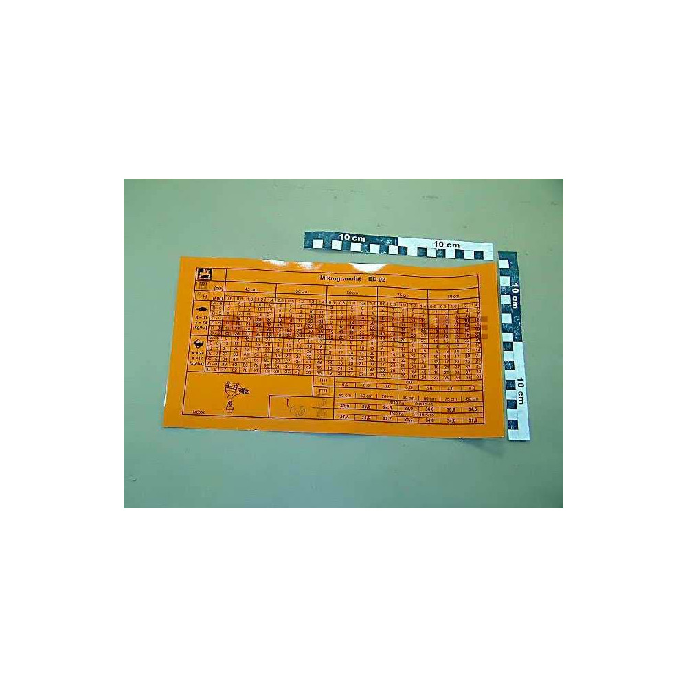  AUTOCOLLANT DEBIT MICRO ED02 Réf. ME552 AMAZONE
