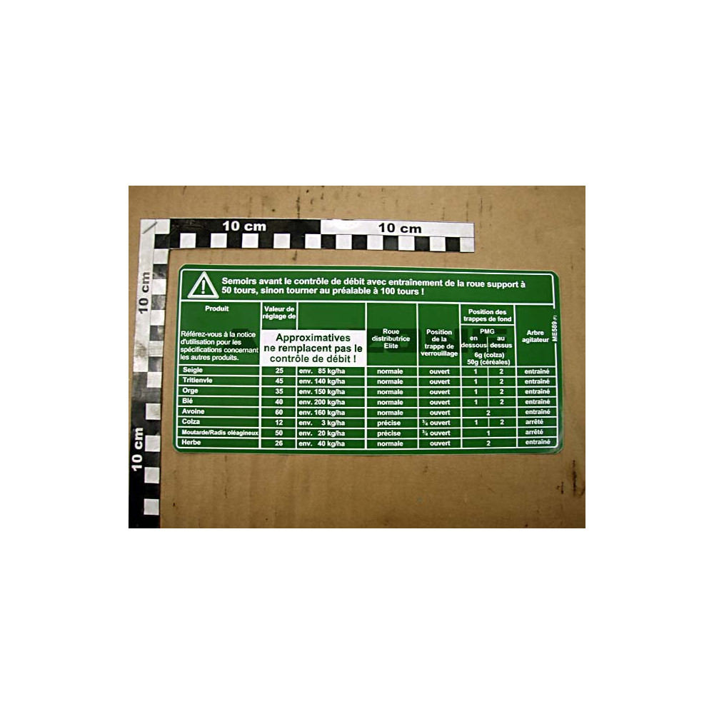 autocollant d'etalon.d9/ad3 250x120 AMAZONE ME589