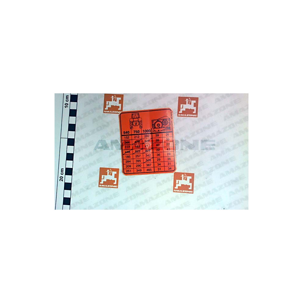 Autocollant regime tr/mn 540-_1000 ME603 Amazone