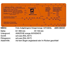 Autocollant reglage debit ZA-F-OC-X ME654 Amazone