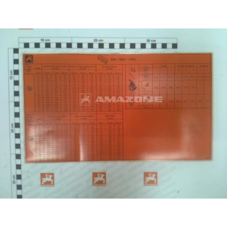 Autocollant ED reglage 650/900/1100 Réf. ME686 - AMAZONE Autocollant ED reglage 650/900/1100 Réf. ME686 - AMAZONE